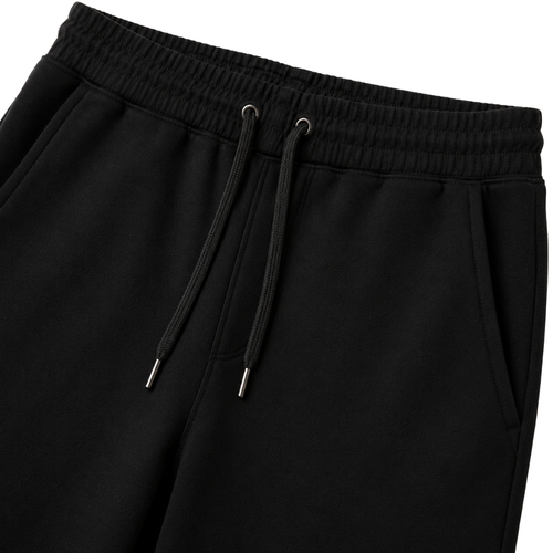 Premium Cotton Fleece Jogger Pants – Jet Black | Camom Beery