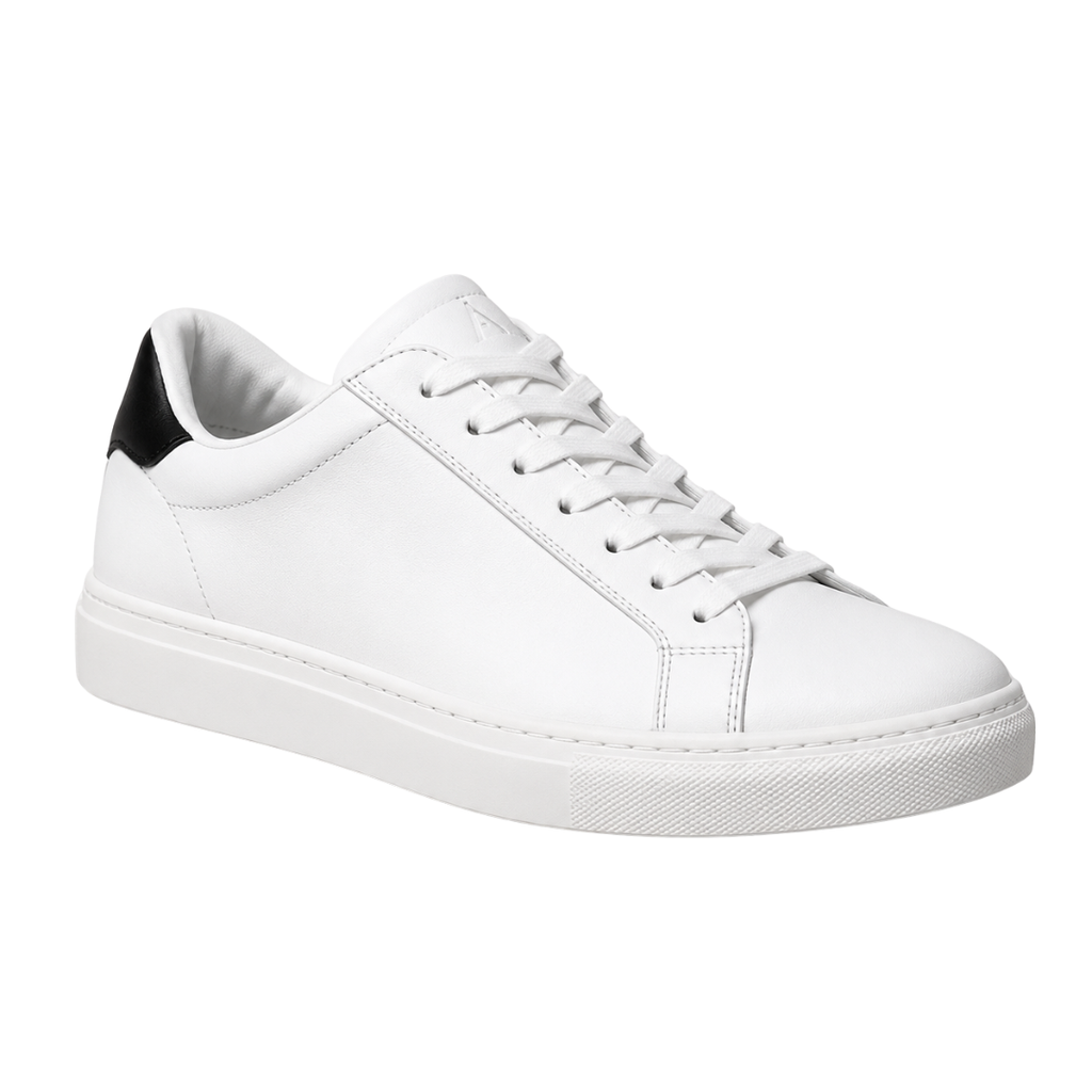 Premium Leather Low-Top Sneakers – Classic White | Camom Beery