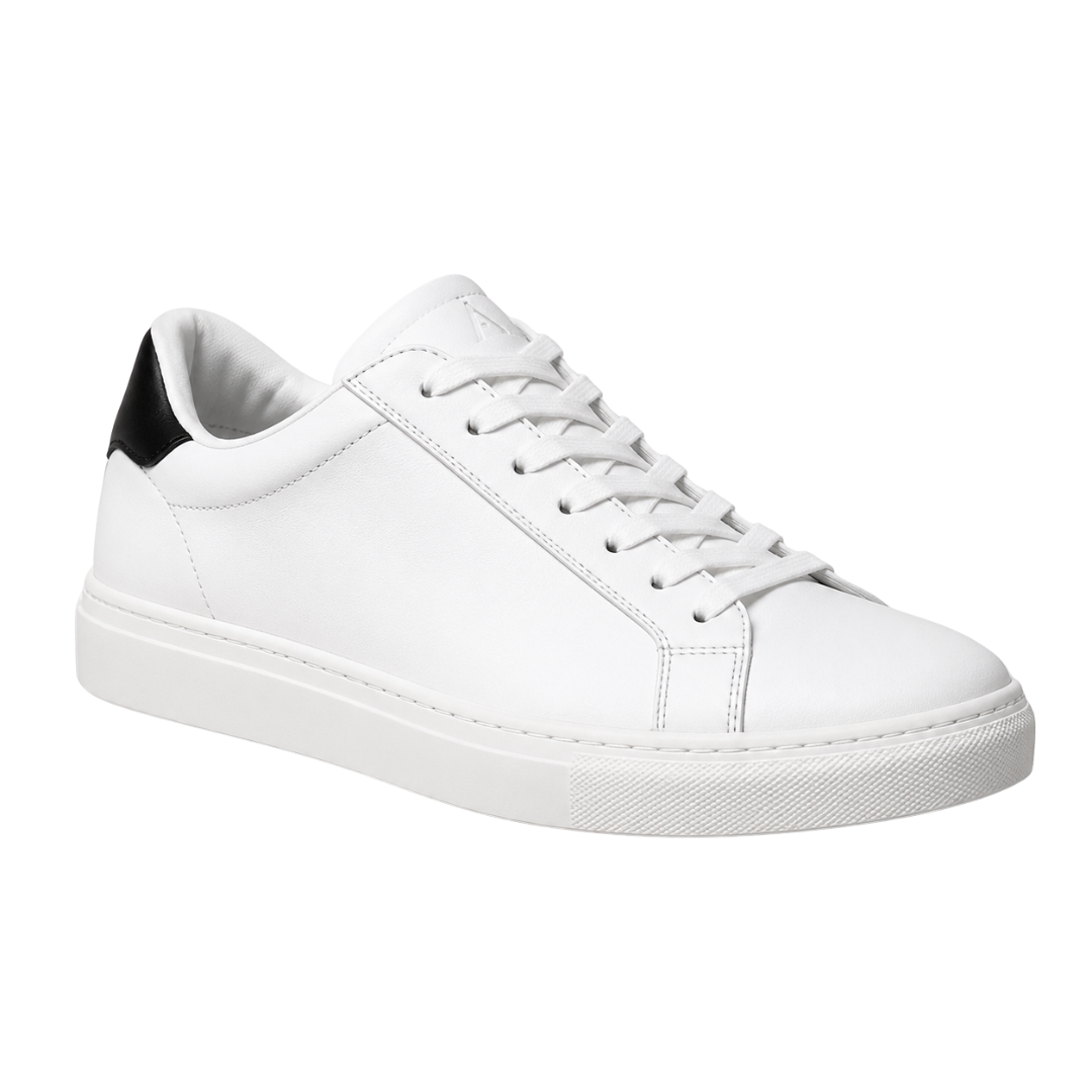 Premium Leather Low-Top Sneakers – Classic White | Camom Beery