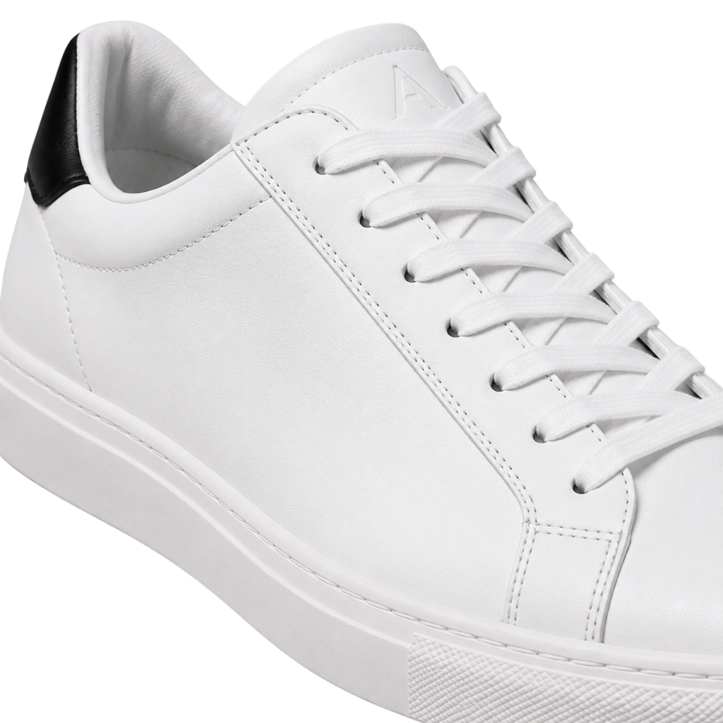Premium Leather Low-Top Sneakers – Classic White | Camom Beery
