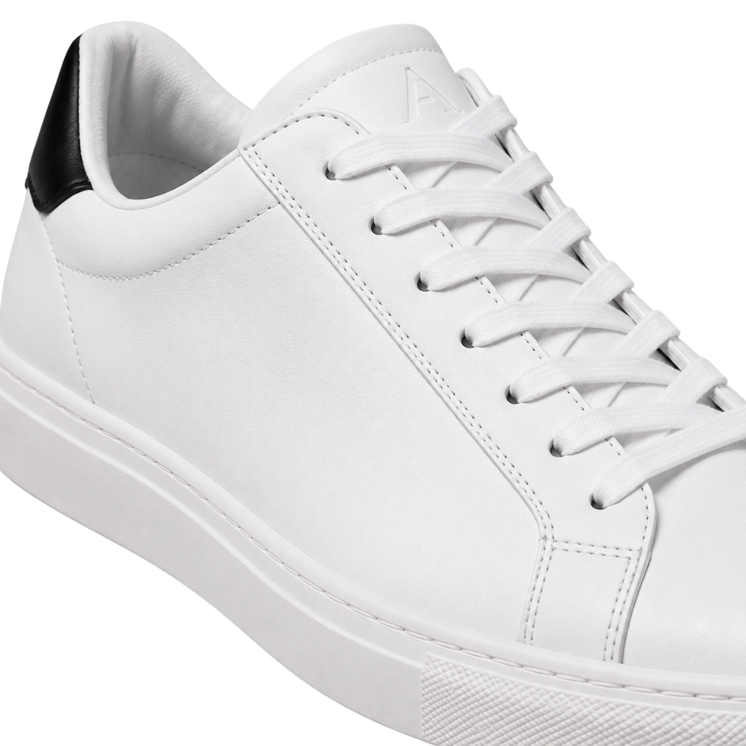 Premium Leather Low-Top Sneakers – Classic White | Camom Beery