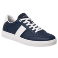Premium Leather Low-Top Sneakers – Navy & White | Camom Beery