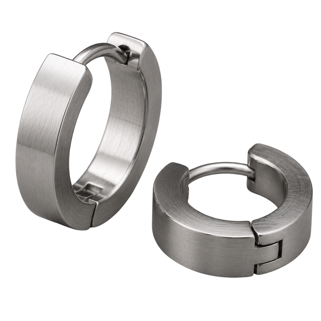 Premium Stainless Steel Huggie Hoop Earrings – Silver | Camom Beery