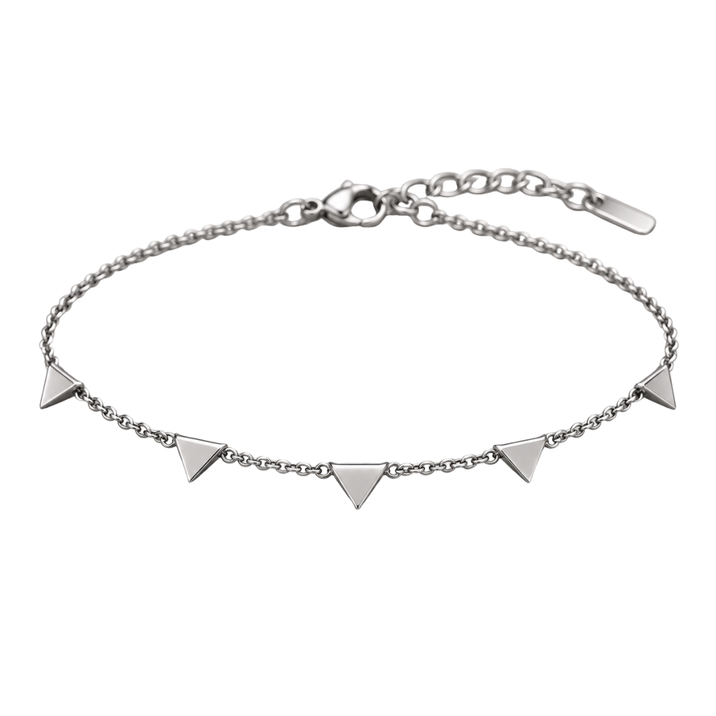 Premium Stainless Steel Triangle Link Bracelet – Silver | Camom Beery