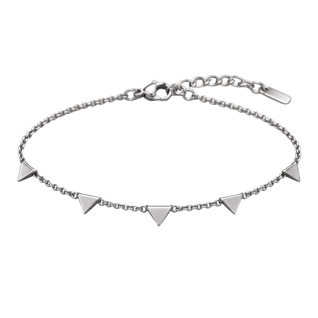 Premium Stainless Steel Triangle Link Bracelet – Silver | Camom Beery