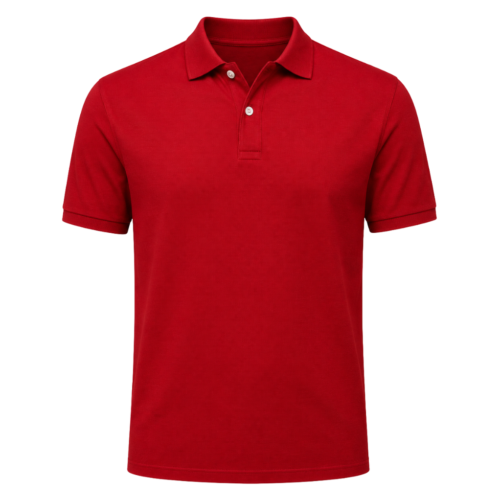 Premium Cotton Piqué Polo Shirt – Classic Red | Camom Beery