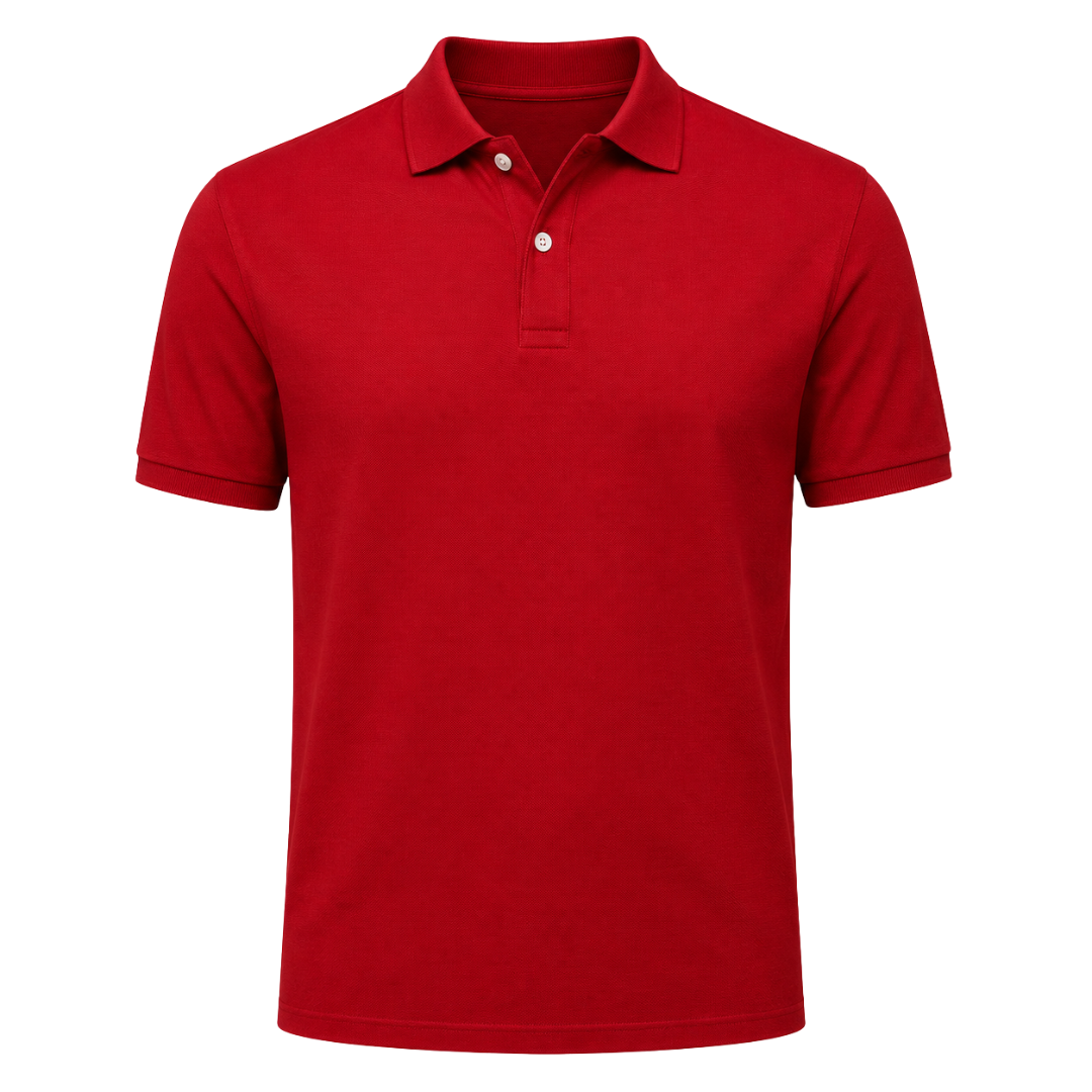 Premium Cotton Piqué Polo Shirt – Classic Red | Camom Beery