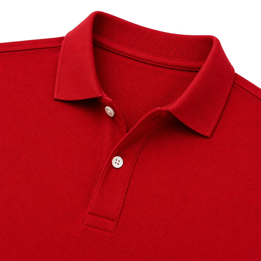 Premium Cotton Piqué Polo Shirt – Classic Red | Camom Beery