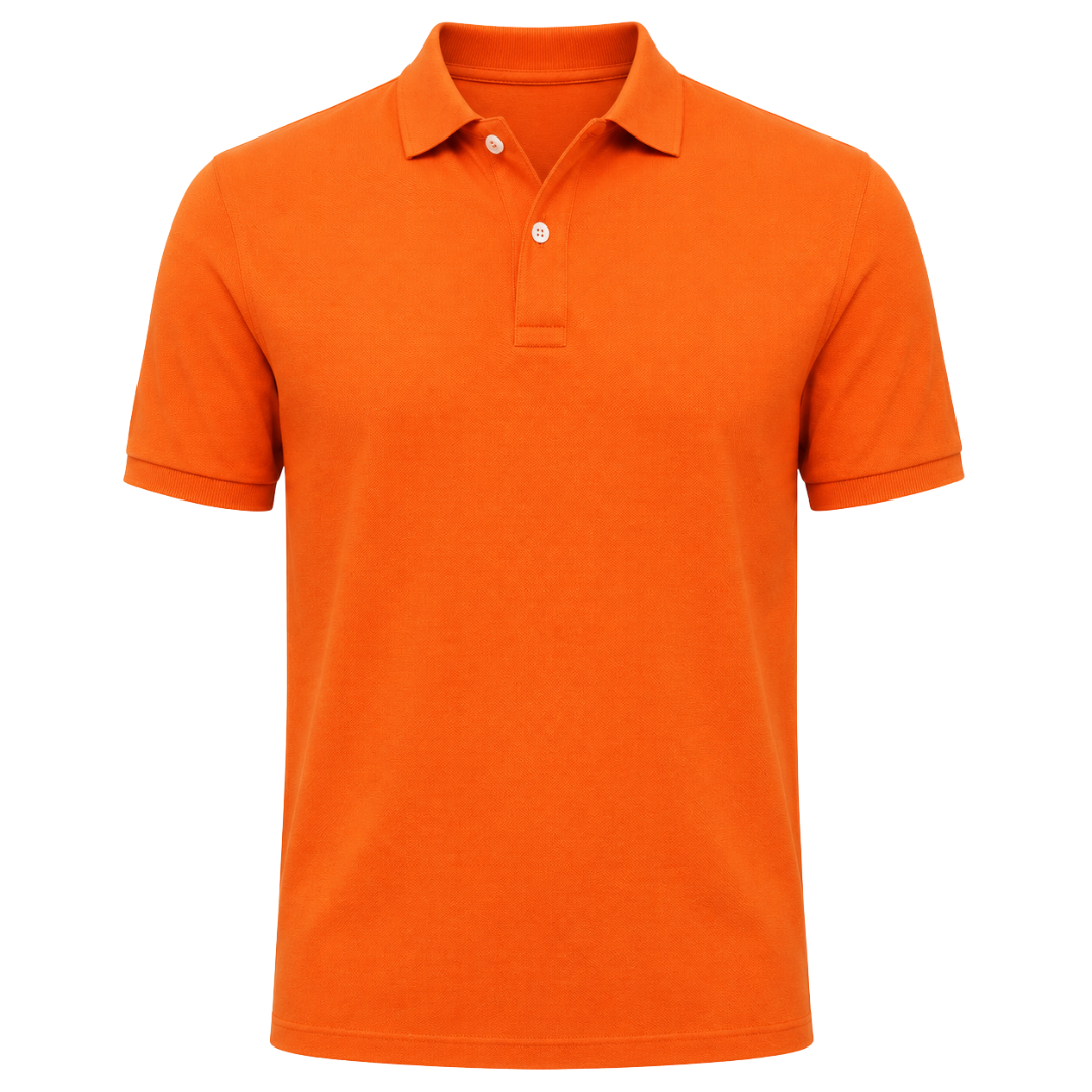 Premium Cotton Piqué Polo Shirt – Sunset Orange | Camom Beery