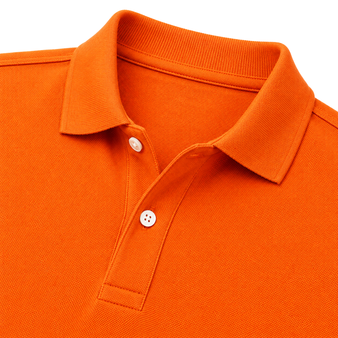 Premium Cotton Piqué Polo Shirt – Sunset Orange | Camom Beery